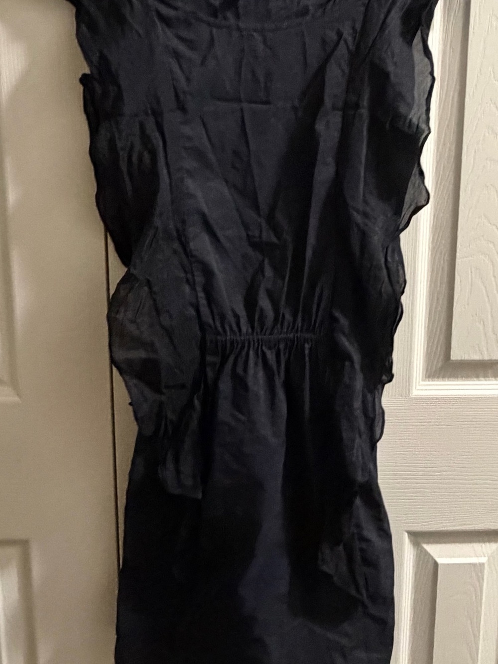 GAP Black Ruffle-Sleeve Mini Dress
